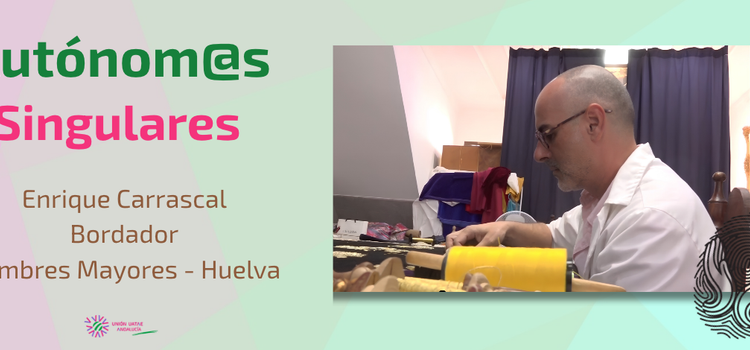 Enrique Carrascal, bordador en oro en Cumbres Mayores, Huelva.